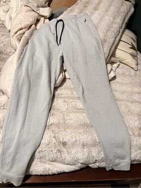 Old Navy Men's Light Gray Acitve Fleece Drawstring Jogger Pants